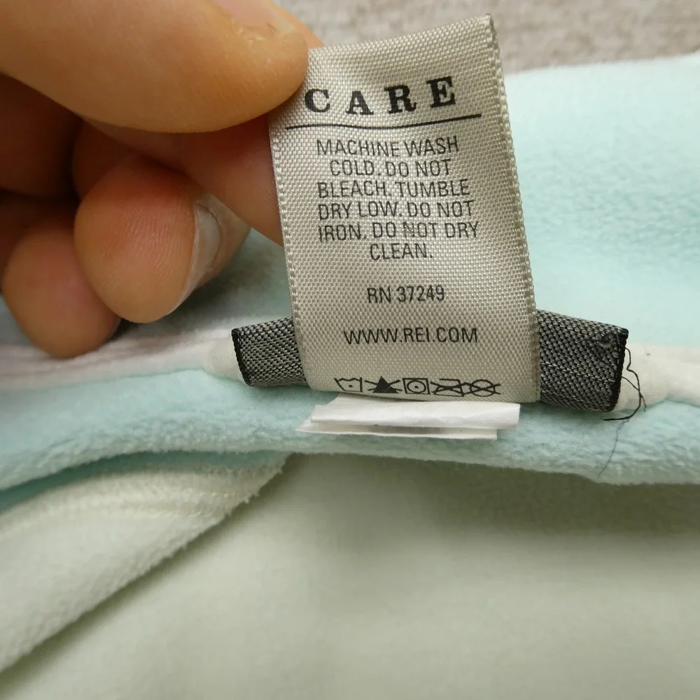 REI Girls XL Full Zip Fleece Jacket Blue Cream Colorblock‎ Pockets Outdoors